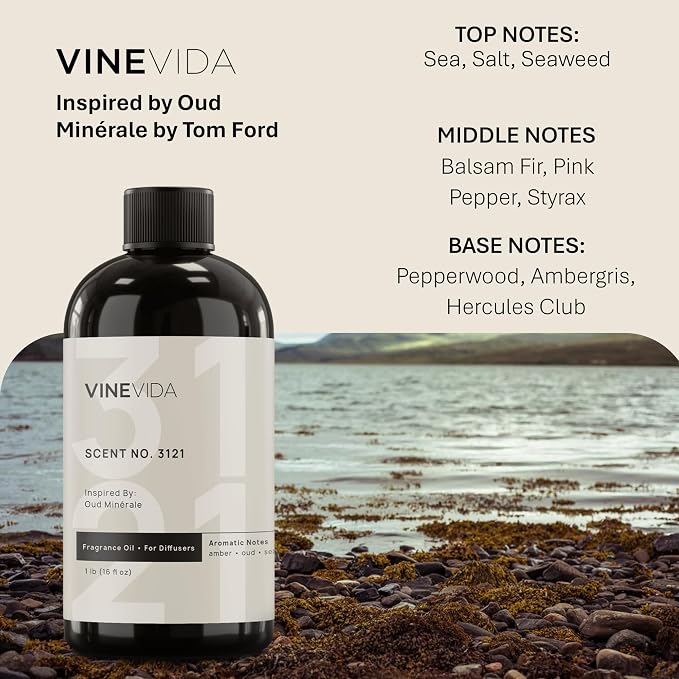VINEVIDA [16 Oz] Inspired by: Oud Minerale; Diffuser Oil Refill | Premium Scent Diffuser Oil for Home | Non-Toxic Fragrance