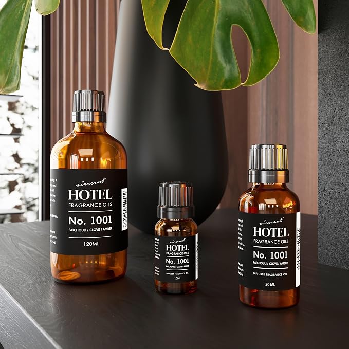 AirScent Hotel Diffuser Oil No. 1001 - Patchouli Clove Amber - 30 mL | Hotel Scent Dupe - Premium Fragrance Oil for Ultrasonic and Waterless Diffusers - 1 fl oz Droper Bottle