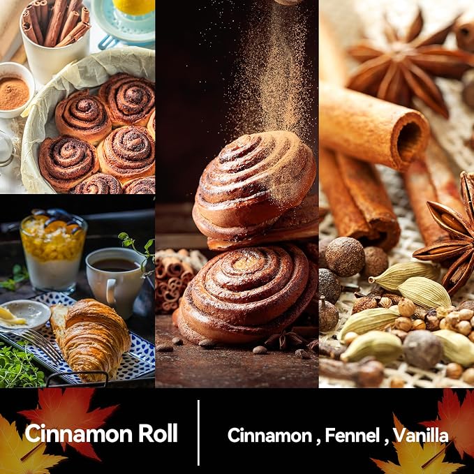 Cinnamon Roll Candle – Warm Holiday Cinnamon Aroma - Cozy Christmas Seasonal Candles Gift, Hand-Poured Soy Candles for Christmas Home Décor & Cozy Winter Gifting