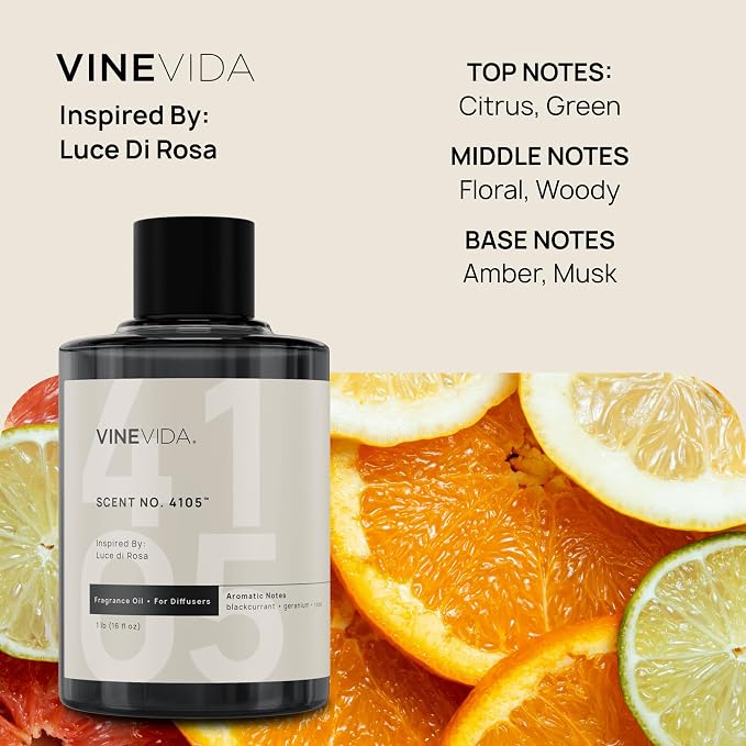 VINEVIDA [16 Oz] Inspired by: Luce di Rosa; Diffuser Oil Refill | Premium Scent Diffuser Oil for Home | Non-Toxic Fragrance