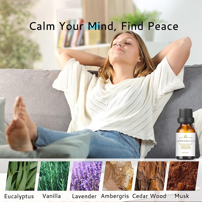 LOXIM Sweet Dreamscape Essential Oil Blends, Pure Natural Essential Oils Set of 3, Fragrance Oil Perfect for Humidifiers, Diffusers, Candle Making, Gifts - Lavender, Vanilla, Eucalyptus