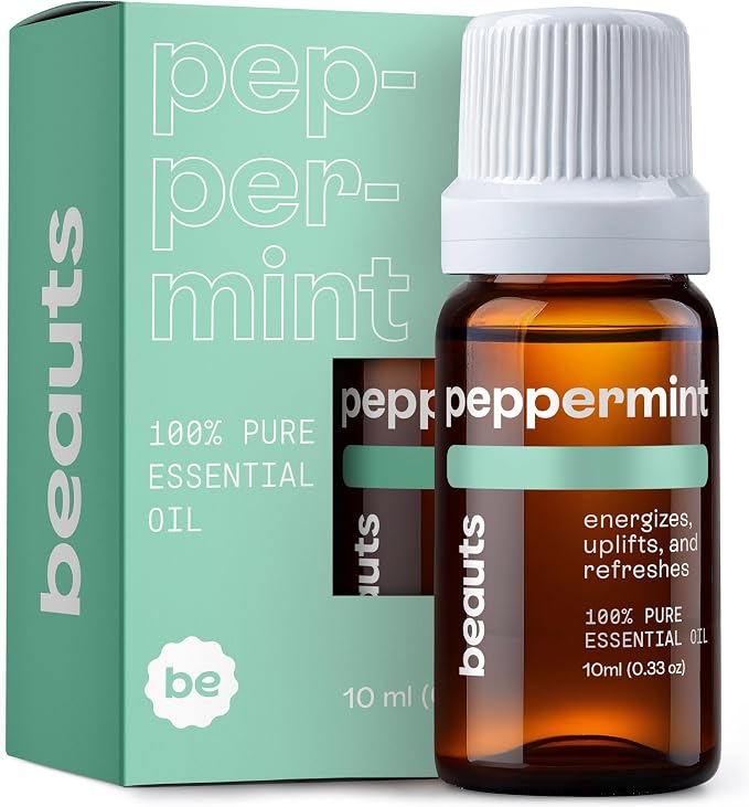 Beauts Peppermint Essential Oil – 100% Pure & Natural – Uplifting, Energizing, Clarity & Focus – Essential Oil for Diffuser, Skin, Hair & Aromatherapy – Mentha Piperita – Vegan – 10 mL (.33 fl oz)