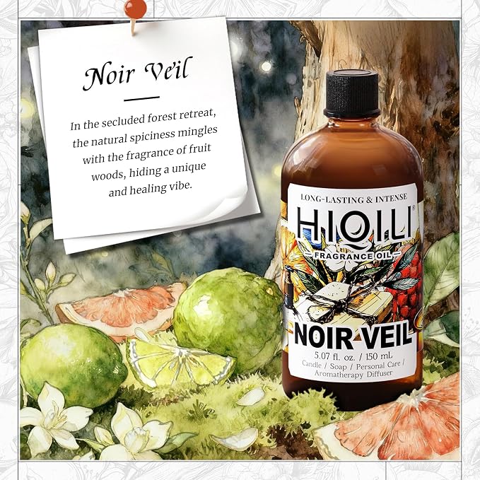 HIQILI Noir Veil Fragrance Oil, Strong Concentrated for Candle Making, Scented Diffuser, Perfume & Room Spray - 5.07 Fl Oz