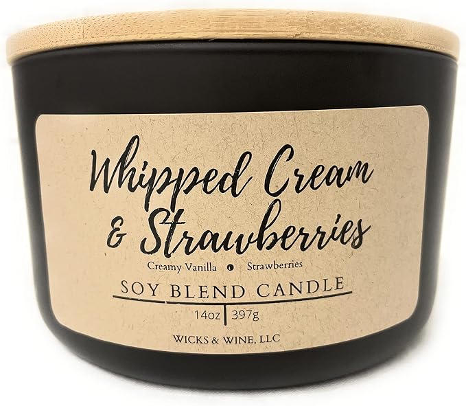 Wicks & Wine Candle (Whipped Cream & Strawberries)