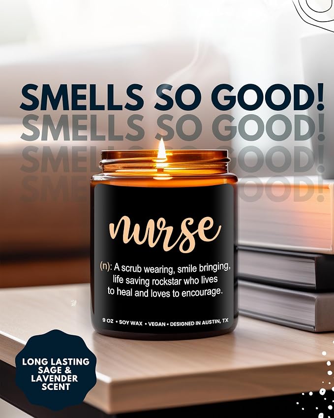 Nurse Candle, Nurse Gifts for Women & Men, Nurses Week Gifts, Graduation Present for RN Men, Thoughtful Presents for Nursing Practitioner, Nursing Practitioner Presents for Women, RN Birthday Gift