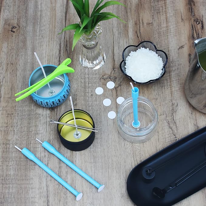 CandMak Candle Wick Kit - 60 Cotton Wicks with Tools for Making Thick, 6 inch Candles