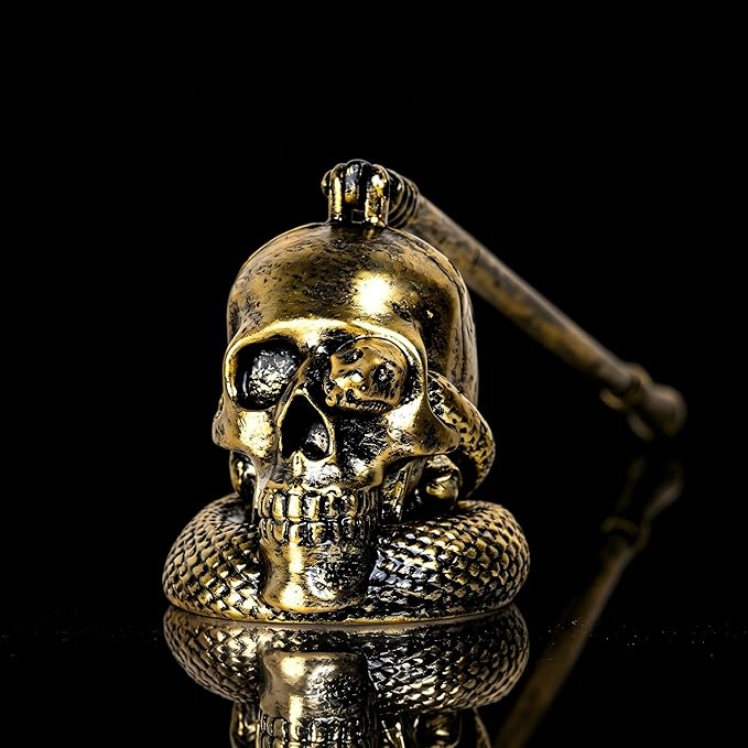 We Moment Candle Snuffer, Candle Snuffer Extinguisher with Long Handle,Retro Style Wick Flame Snuffer for Putting Out Candle Flame Safely,Skull Candle Snuffers Accessory for Candle Lovers