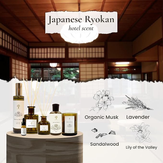 PRISTINE Japanese Ryokan Reed Diffuser for Home | Fresh Lavender, Moroccan Amber Reed Diffuser Set, Oil Diffuser & Reed Diffuser Sticks- Home & Office Decor-Fragrance Gift