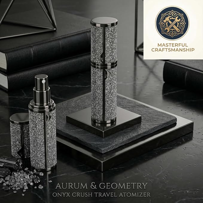 Luxury Travel Perfume Bottle Refillable 5ML, Leak-Proof Perfume Atomizer with Bottom Fill, Portable Mini Travel Size Cologne Sprayer for Men & Women, TSA Approved Empty Spray Bottles for Fragrance