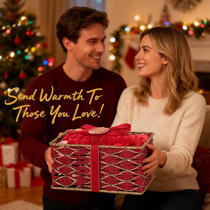 35 Pcs Mothers Day Gifts Baskets for Mom, Red Rose Bath and Body Basket Gift for Women, Face Skin Care Kit, Home Spa Self Care Basket, Diffuser, Necklace, Birthday, Christmas, Anniversary, Wife