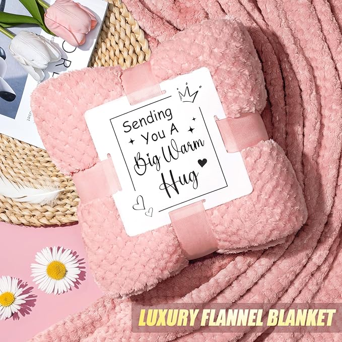 Birthday Gifts for Women Self Care Get Well Soon Gifts, Rose Relaxing Spa Gift Box Care Package Basket w/ Luxury Flannel Blanket 40 oz Tumbler, Mother's Day Gift for Mom Her Wife Girlfriend Sister