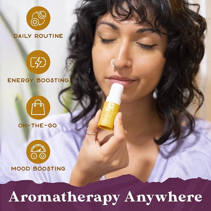 PURPLE CANYON Essential Oils Balm Stick | Mystic Energy Aromatherapy by Tacoma Aroma | Beeswax Body | Grapefruit, Lemongrass & Sandalwood Essential Blend For Mindfulness | 6.5 grams