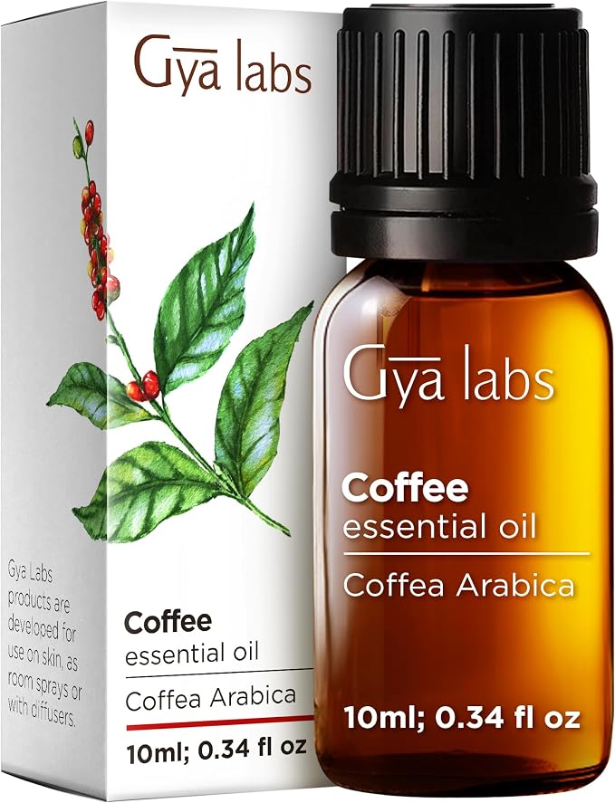 100% Pure Coffee Essential Oil - 0.34 Fl Oz - Coffee Oil for Hair, Skin, Diffuser, Aromatherapy & DIY Candle Making Scent
