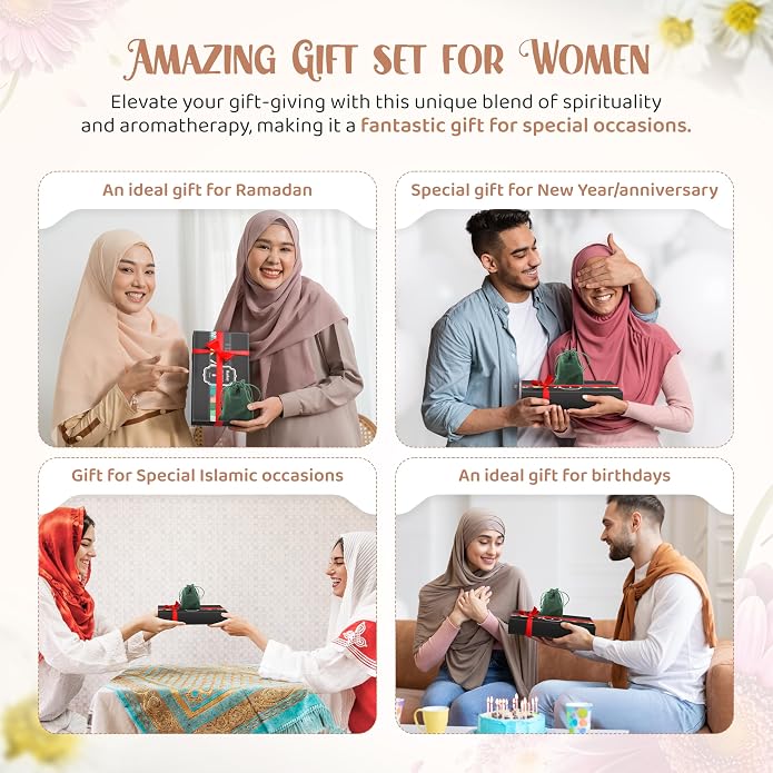 SHAHADA & Allah Bracelet AromatherapyOil Arabic Jewelry for Women–Perfect Ramadan & Islamic Gifts with Allah Pendant