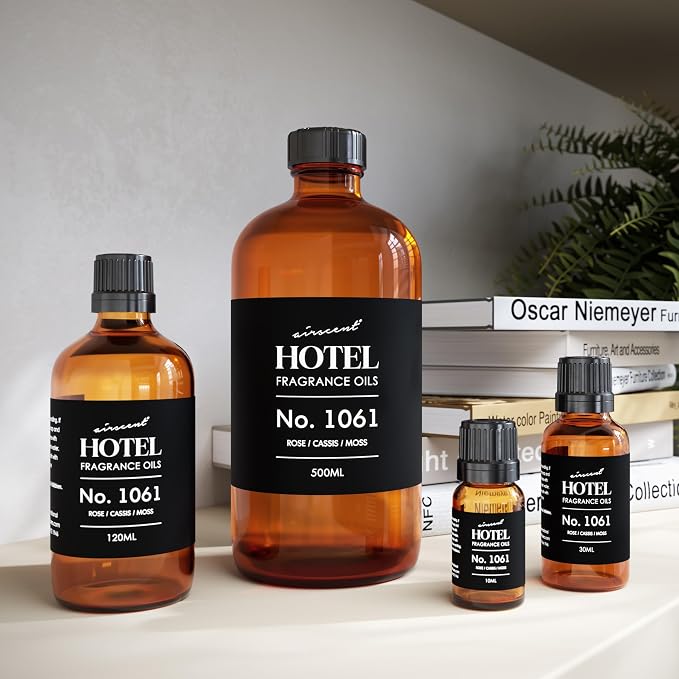 AirScent Hotel Diffuser Oil No. 1061 - Rose Cassis Moss - Premium Fragrance Oil for Ultrasonic and Waterless Diffusers and Crafting - 30 mL, 1 fl oz Glass Dropper Bottle