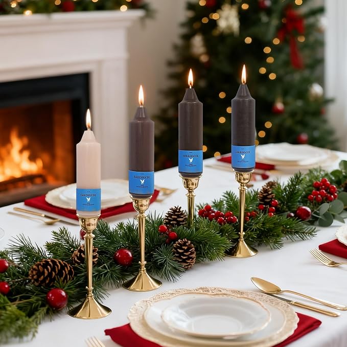 Smokeless Candlesticks Short Taper Candle,Unscented 5 Inches Gradient Brown Candle Sticks Dripless Tapered Candles for Home Décor Gifts