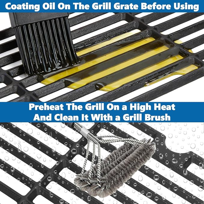 SafBbcue Grill Replacement Parts for dyna-glo 3 Burner DGH373CRP-D DGF371CRP-D Grills, Cast Iron Grill Grates, Grill Parts Kit for Dyna-Glo Grill