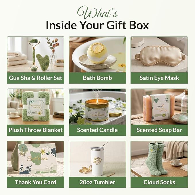 Gift Set Women, Get Well Gifts Women, Gift Basket Womens, Care Package Womens, Self Care Gifts Woman, Birthday Gift Box Woman, Spa Gifts for Her, Hug Box for Her