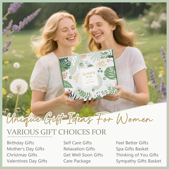 Mother‘s Day Gift for Women, Vanilla Relaxing Spa Gift Baskets, Self Care Kit Get Well Soon Gift Baskets, Care Package for Her Women Mom Friend Sister