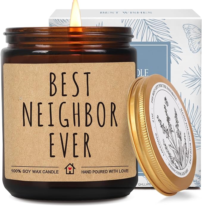 Best Neighbor Ever Candle Gifts for Neighbor, Thanksgiving Christmas Thank You Gift for Neighbors Women Men, Funny Goodbye Moving Housewarming Candle Gift for New House for neighbors-77