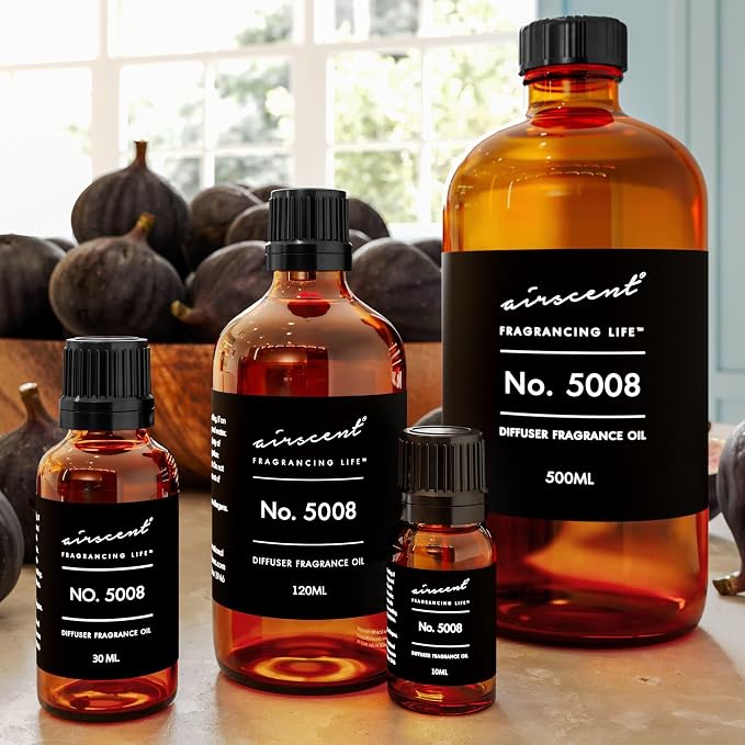 AirScent Diffuser Oil Inspired by Tobacco Vanille Perfume - No. 5008 Perfume Dupe - Fragrance Oil Blend for Ultrasonic and Waterless Diffusers and Crafting - 120 ml, 4 fl oz Glass Dropper Bottle