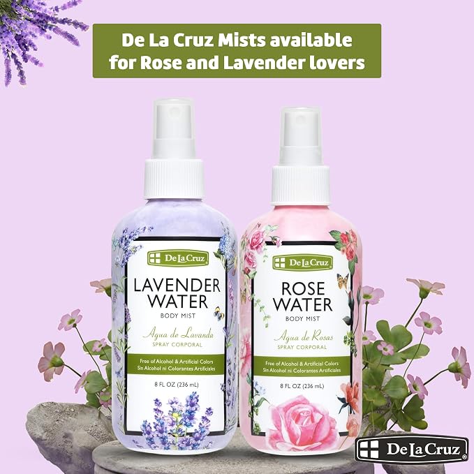 De La Cruz Lavender Water Body Mist - Lavender Spray body mist With Pure Lavender Essential Oil 8 fl oz (236 mL)
