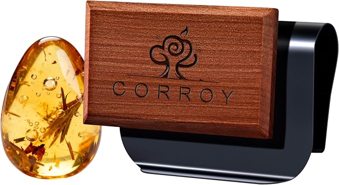 Car Air Freshener Natural Essential Oil Scent, Odor Eliminator and Purifier, Sun Visor Clip Air Freshener for Car(Starter/Amber)