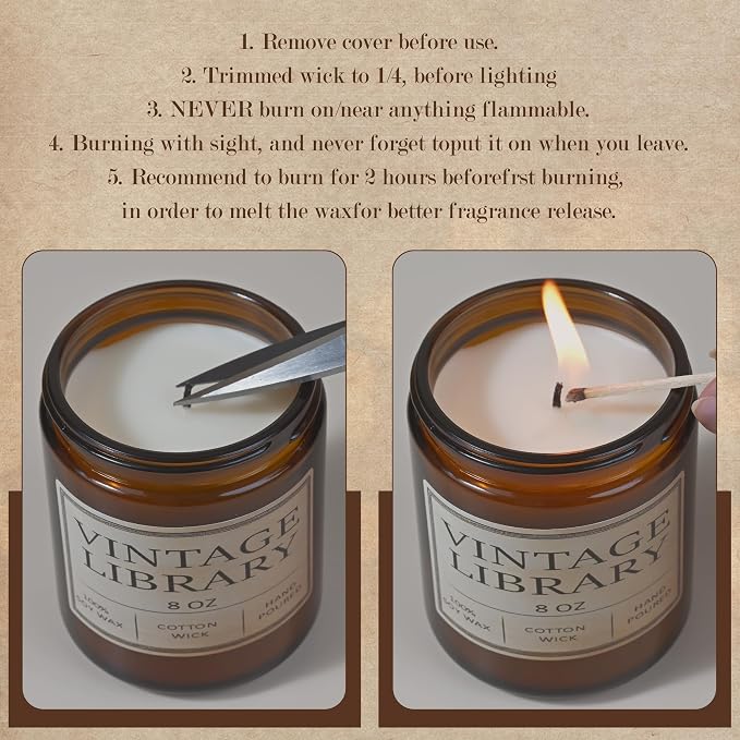 Book Lover Candles, Book Lovers Gift Ideas, Candle for Women, Reading Gifts, Birthday Gifts, Holiday, Scented Candles for Men, Women, Librarian