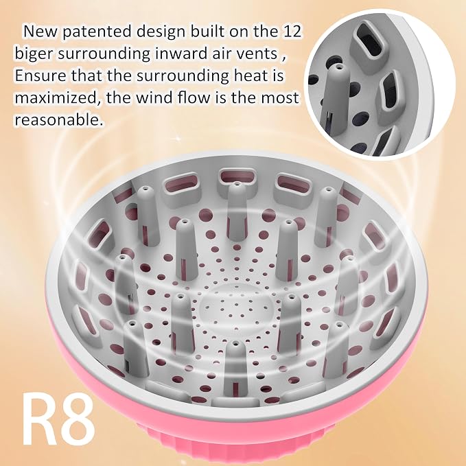 Hair Dryer Diffuser for Curly and Natural Wavy Hair,Universal Hair Diffuser,Hair Dryer Diffuser Attachment (Pink)