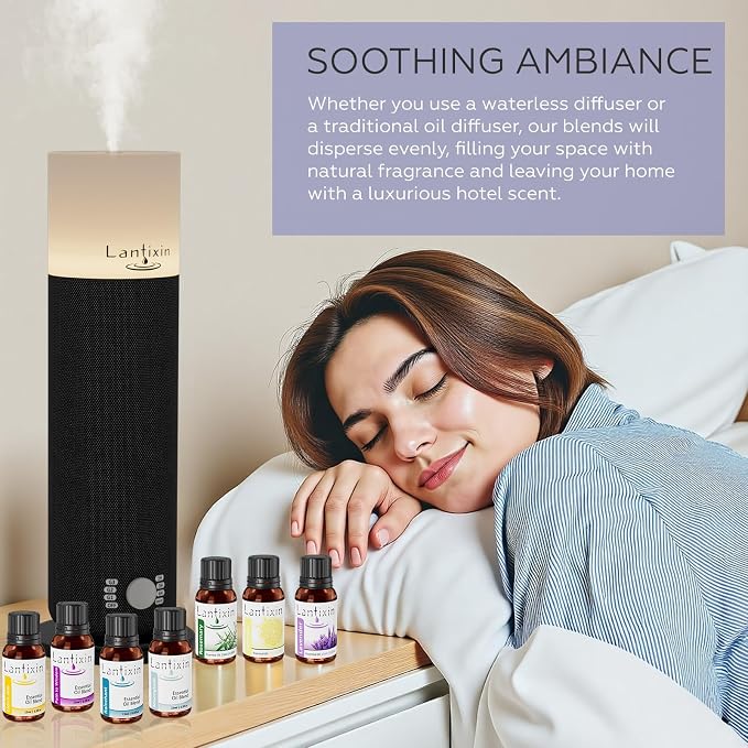 Lantixin Calming Essential Oil Blend – Lavender, Roman Chamomile & Rosemary in Natural Base – Relaxing Aromatherapy Scent for Diffuser, Sleep, Spa – for Home, Hotel – 0.5 Fl Oz (Moonglade Soothing)