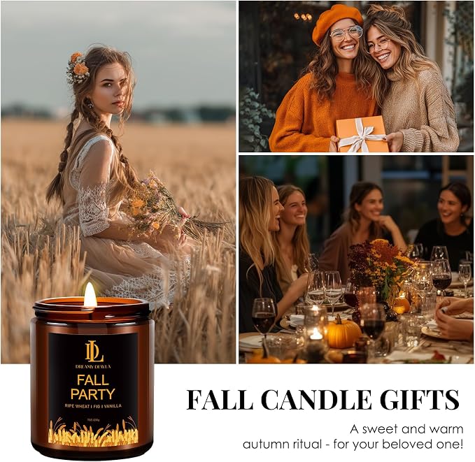 Winter Candle | Holiday Party Scented Candles - Christmas Home Decor, 7oz Fall Winter Soy Candle with 50hr Burn Time, Holiday Christmas Gifts for Women Men