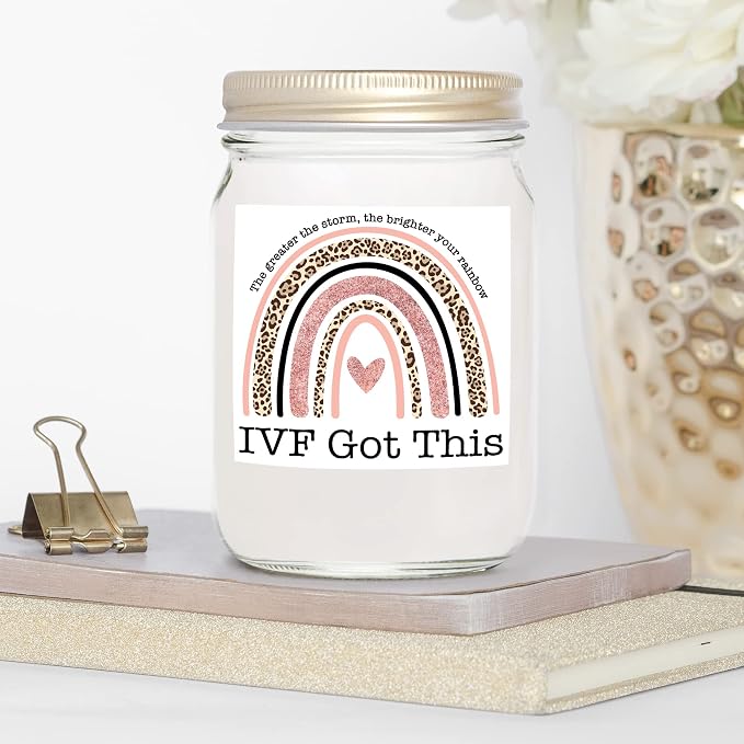 You Nique Designs Fertility Candle, 7 Ounces, IVF Candles for Women, Infertility Gifts, Encouragement for Women, White All Natural Soy Vegan Aromatherapy Candles (Lavender & Vanilla)