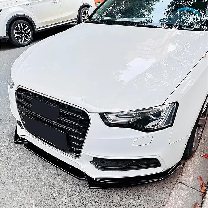 3Pcs Front Bumper Splitter Spoiler Lip For Audi A5 S-Line S5 2012-2017 Glossy Black Diffuser Body Kit