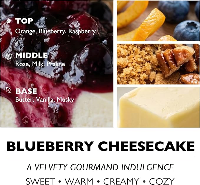4EVER Scented Candles | 4-Wick 18oz Soy Wax Candle | Up to 50Hrs Clean Burn | Aromatherapy Candles for Home Scented | Gifts for Women & Mom, Blueberry Cheesecake