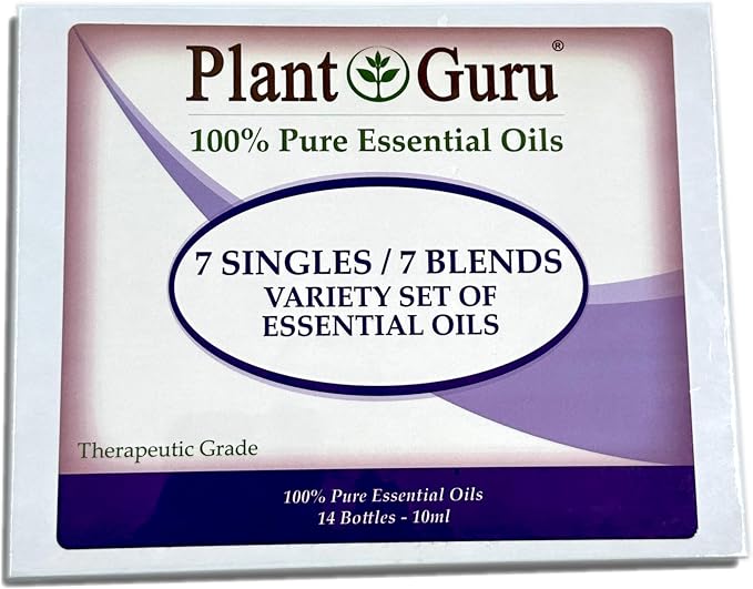 Essential Oil Set 7 Singles & 7 Blends 10 ml - 100% Pure Therapeutic Grade