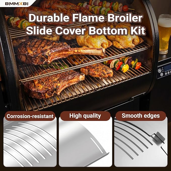 Flame Broiler Kit for Pit Boss 700 Series Pellet Grills, Flame Broiler Slide Cover Bottom Kit for Pit Boss PB700FB PB700FBW1 PB700FBW2 PB700R1 PB700S PB700SC PB700D,Pit Boss Replacement Parts