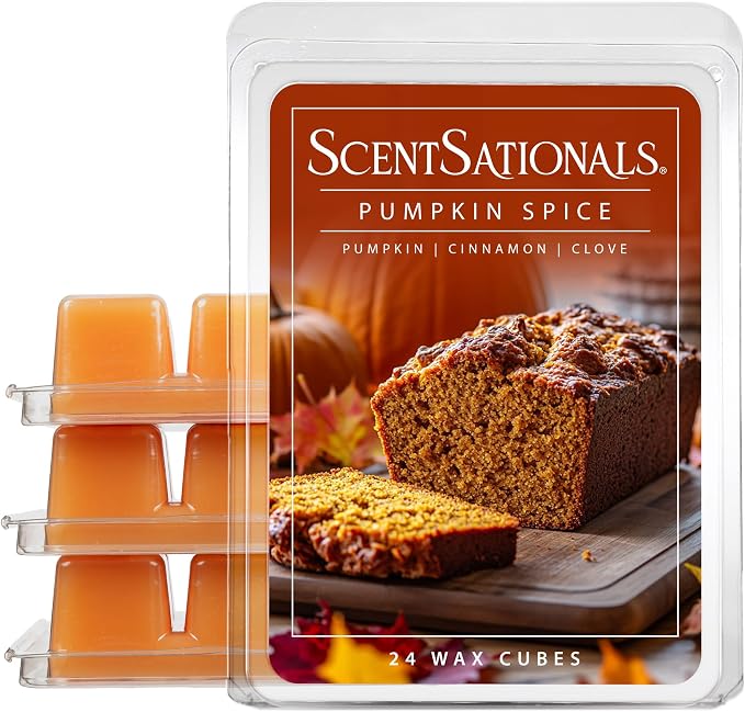 ScentSationals Pumpkin Spice Scented Wax Melts - Pumpkin, Cinnamon, & Clove, 10oz (24 Cubes)