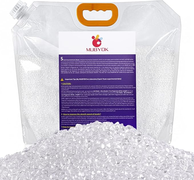 MUBYOK 7lb Premium Unscented Aroma Beads for DIY Car Freshies Eva Beads Bulk Supplies