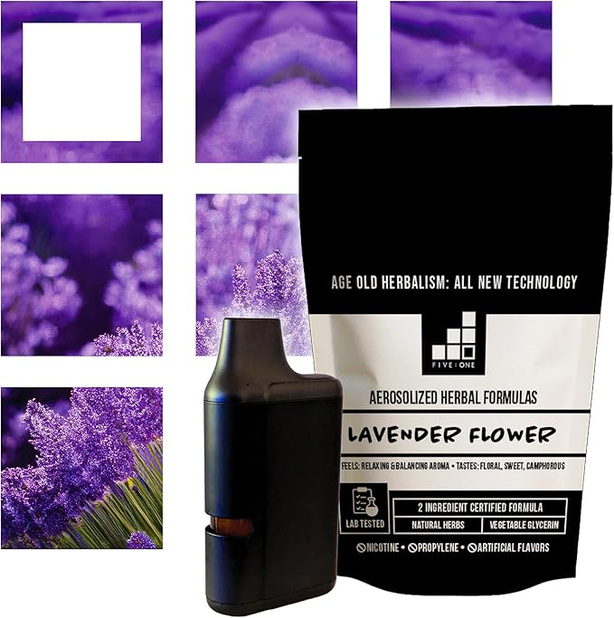 Lab-Tested, Single-Herb, Aromatherapy Portable Botanical Fragrance Stick from 5:1 Formulas. Purity and Safety Verified, Personal Aroma Accessory (Lavender Flower)