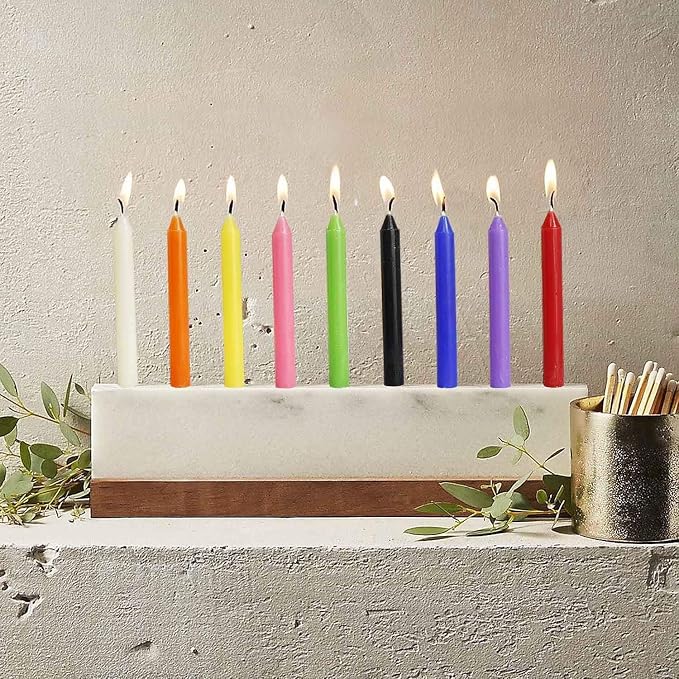 YOROXRG 100 pcs Spells Chime Candles Unscented Assorted Colors Mini Taper Candles | 4" Tall x 1/2" Diameter | Great for Casting Chimes, Rituals, Spells