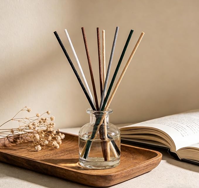 5 Mixed Colors Reed Diffuser Sticks 7.5inch/3mm - 130pcs Fiber Reed Fragrance Sticks Refill for Home and Bathroom - Rattan Essential Oil Sticks for Scented Diffuser (3mm X 19cm (130pcs))