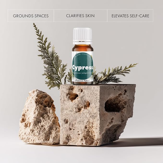 Organic Cypress Essential Oil | 100% Pure & Natural Cupressus sempervirens Leaf & Cone Oil with Fresh Green Woody Aroma | For Diffuser, Candle Making & DIY Aromatherapy Blends, 10ml