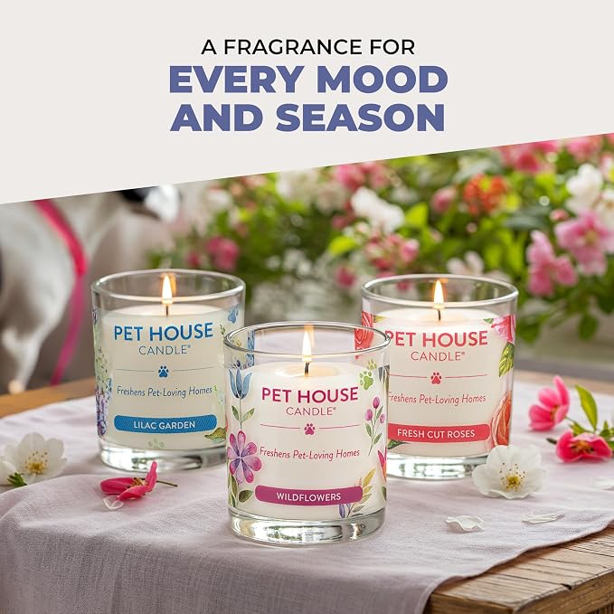 Pet House Candles Plant Based Cookie Scented Candle Clean Burning, Long Lasting for Home, Snowfall