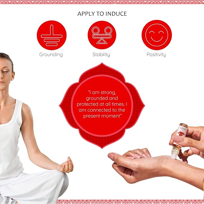 Root Chakra Essential Oil Roll-On Blend by Aromafume | 10ml/0.33 fl oz | Muladhara | Aromatherapy Oils for Chakra Balance | Patchouli Extracts | Chakra Incense for Meditation, Yoga, Reiki