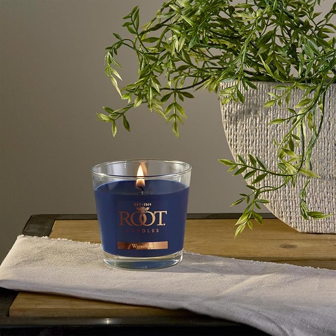 Root Candles Scented Candles Honeycomb Beeswax Blend Premium Handcrafted Candle, Small Veriglass, Waterline