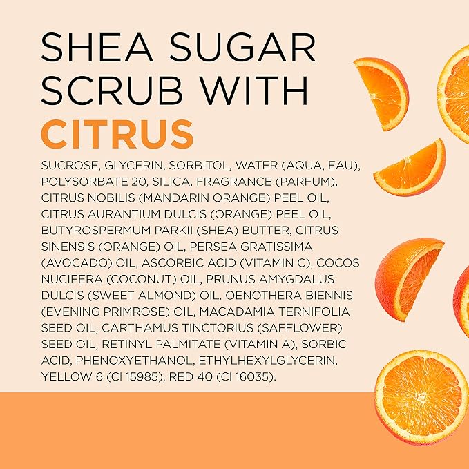 Dr Teal's Shea Sugar Body Scrub, Citrus with Essential Oils & Vitamin C, 19 oz (Pack of 3)