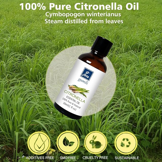 GM Gumili Citronella Essental Oil for Diffuser Aromatherapy - 1 Oz/30ml