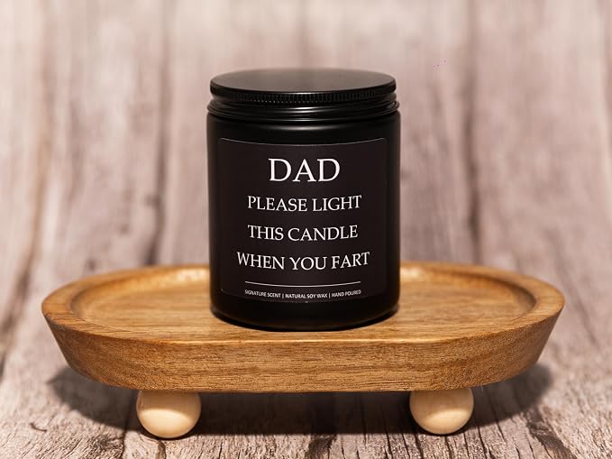 Sandalwood Soy Wax Candle, 7OZ - Dad Birthday Gift, Gifts for Daddy, Dad Gifts from Daughter & Son, Daddy Please Light This Candle When You Fart