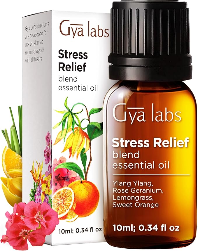 Stress Relief Oil Essential Oils Blend for Diffuser & Sleep Oil for Diffuser Set - Aromatherapy Grade Essential Oils Set - 2x10ml - Gya Labs