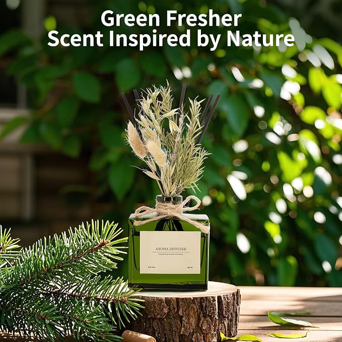 Reed Diffuser, 6.09 oz Ebony Rose Scent Diffuser with Sticks & Dried Flowers, 120 Days Long Lasting Reed diffusers for Home, Elegant Fragrance for Bathroom Bedroom Office Decor, Air Fresh